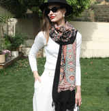 Anyyou 100% Pure Merino Wool Pink Poncho Winter Large Scarf Pashmina Shawl Bandana Neck Wrap For Women