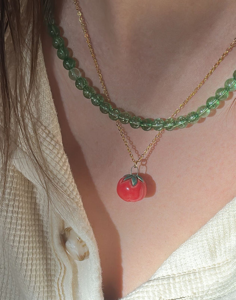 Juice Ceramics Tomato Charm Necklace