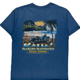 Kauai Hawaii Harley Davidson Graphic T-Shirt - Large Blue Cotton