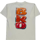 Colorful Brush Stroke Um And Bro Text Umbro Graphic T-Shirt - XL White Cotton