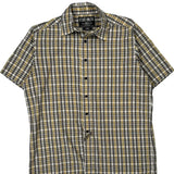 Ecko Unltd Checked Short Sleeve Shirt - Large Yellow Cotton