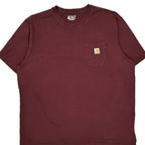 Carhartt Tall T-Shirt - 2XL Burgundy Cotton