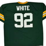 Green Bay Packers Logo Athletics #92 White Football Jersey - 2XL Green Polyester