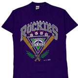 Colorado Rockies Signal Sports Single Stitch T-Shirt - Large Purple Cotton