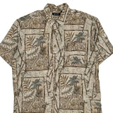 Puritan Floral Hawaiian Shirt - Large Brown Viscose