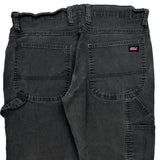 Dickies Double Knee Carpenter Trousers - 34W 32L Black Cotton