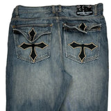 Brooklyn Express Studded Jeans - 36W 34L Blue Cotton
