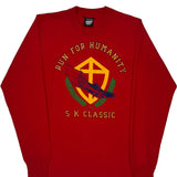 Run For Humanity 5K Classic Screen Stars Single Stitch Long Sleeve T-Shirt - Medium Red Cotton Blend