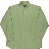 Ralph Lauren Striped Shirt - Large Green Cotton