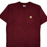 Carhartt T-Shirt - Small Burgundy Cotton
