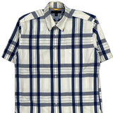 Tommy Hilfiger Checked Short Sleeve Shirt - Large Blue Cotton