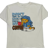 Single Stitch Garfield Tultex Cartoon T-Shirt - Large White Cotton