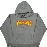 Thrasher Graphic Hoodie - Small Gray Cotton