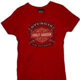 Harley Davidson Graphic T-Shirt - Medium Red Cotton