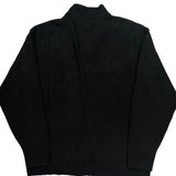 Nike Ribbed Knit Track Jacket - Large Black Wool