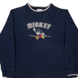 Mickey Mouse Disney Cartoon Sweatshirt - Large Navy Cotton