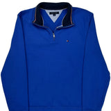 Tommy Hilfiger 1/4 Zip - Large Blue Cotton