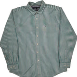 Tommy Hilfiger Striped Shirt - XL Green Cotton