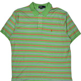 Polo By Ralph Lauren Striped Polo Shirt - XL Green Cotton