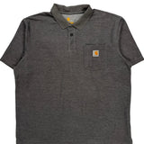 Carhartt Polo Shirt - XL Grey Cotton