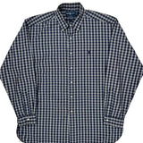 Ralph Lauren Checked Shirt - Large Blue Cotton Blend