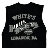 Eagle Print Harley Davidson Graphic Vest - Medium Black Cotton