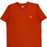 Carhartt T-Shirt - Large Orange Cotton