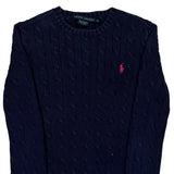 Ralph Lauren Cable Knit Sweater - XS Navy Cotton