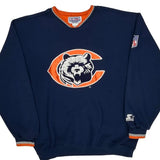 Chicago Bears Starter Football Sweatshirt - Large Navy Polyester Blend