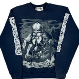 Viking Theme Celtics Graphic Sweatshirt - Small Navy Cotton
