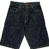 Risk Jean Contrast Stitch Denim Shorts - 36W 11L Green Cotton