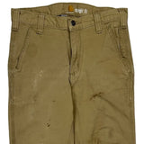 Carhartt Trousers - 28W 30L Khaki Cotton Blend