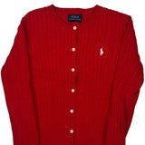 Age 8-9 Polo By Ralph Lauren Cardigan - Medium Red Cotton