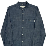 Carhartt Collarless Shirt - Small Blue Cotton