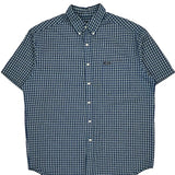 Chaps Ralph Lauren Checked Short Sleeve Shirt - Large Blue Cotton Blend