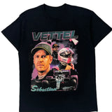 Sebastian Vettel F1 Graphic T-Shirt - Large Black Cotton