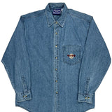 Hard Rock Cafe Logo Hard Rock Cafe Denim Shirt - Large Blue Cotton