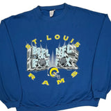 St. Louis Rams Nfl Graphic Sweatshirt - Large Blue Cotton