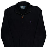 Polo By Ralph Lauren 1/4 Zip - Large Black Cotton