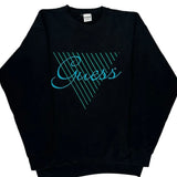 Made In USA Guess Spellout Sweatshirt - Large Black Cotton