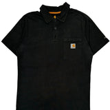 Carhartt Polo Shirt - Medium Black Cotton