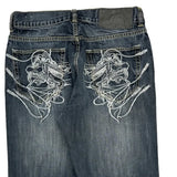 Rocawear Graphic Jeans - 34W 30L Dark Wash Denim