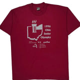 Ohio Senior Olympics 1996 Fruit Of The Loom Graphic T-Shirt - XL Red Cotton Blend