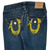 True Religion Contrast Stitch Jeans - 28W US 2 Blue Cotton