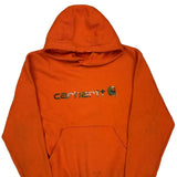 Carhartt Spellout Hoodie - Large Orange Cotton