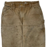 Carhartt Double Knee Carpenter Pants - 32W 31L Beige Cotton