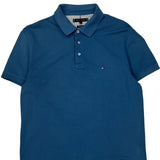 Tommy Hilfiger Slim Fit Polo Shirt - Large Blue Cotton