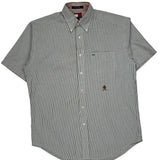 Tommy Hilfiger Striped Short Sleeve Shirt - Small Black & White Cotton