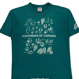 Footprints Of Canada Harlequin Graphic T-Shirt - XL Green Cotton