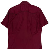 Guess Short Sleeve Shirt - Medium Burgundy Cotton